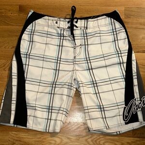 O’Neil Men’s Plaid Swim Board Shorts sz 34